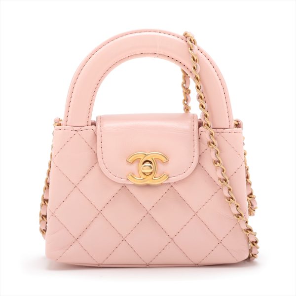 ap068960 0 Chanel Matelasse Lambskin Chain Shoulder Bag Pink Gold