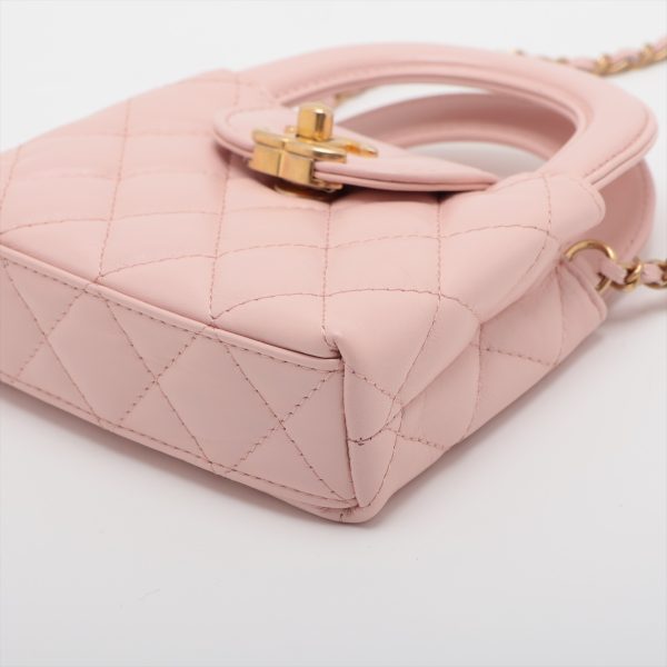 ap068960 2 Chanel Matelasse Lambskin Chain Shoulder Bag Pink Gold