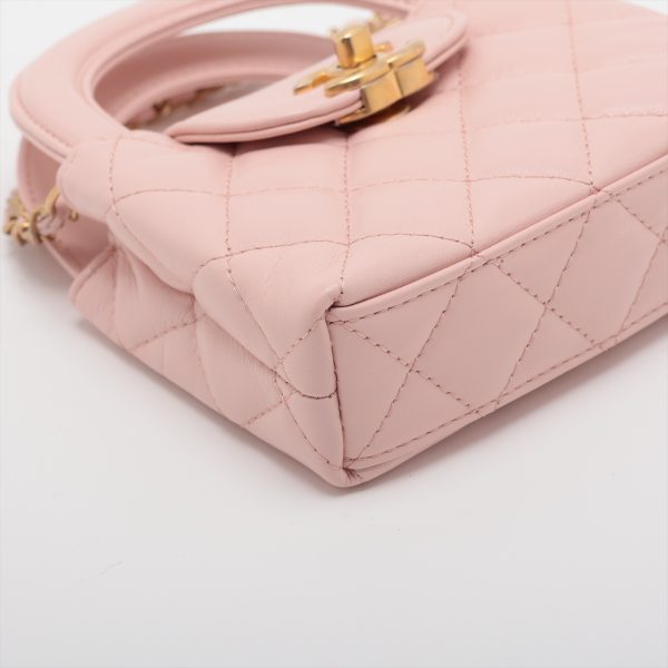 ap068960 3 Chanel Matelasse Lambskin Chain Shoulder Bag Pink Gold