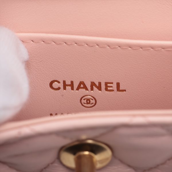 ap068960 9 Chanel Matelasse Lambskin Chain Shoulder Bag Pink Gold