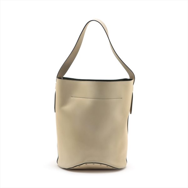 ap075926 1 Celine Bucket Biker Beige Leather Shoulder Bag