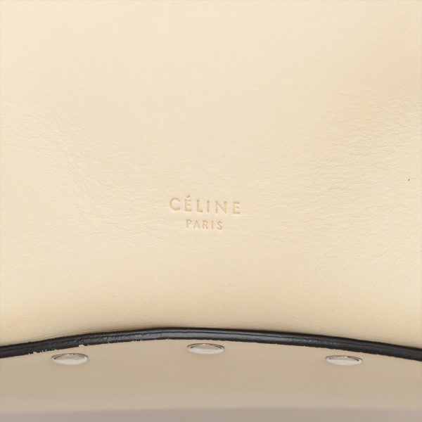 ap075926 11 Celine Bucket Biker Beige Leather Shoulder Bag