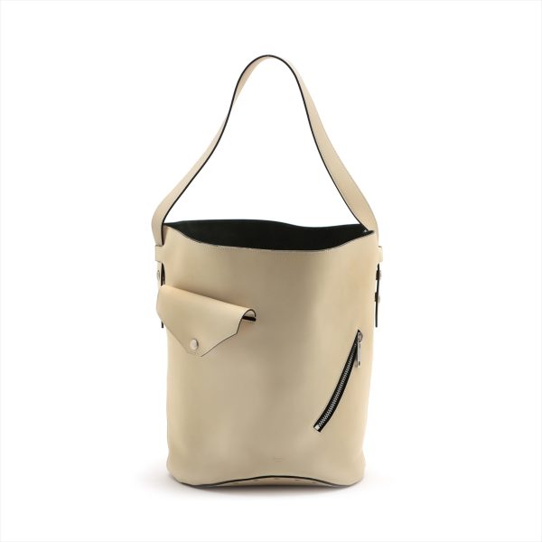 ap075926 Celine Bucket Biker Beige Leather Shoulder Bag