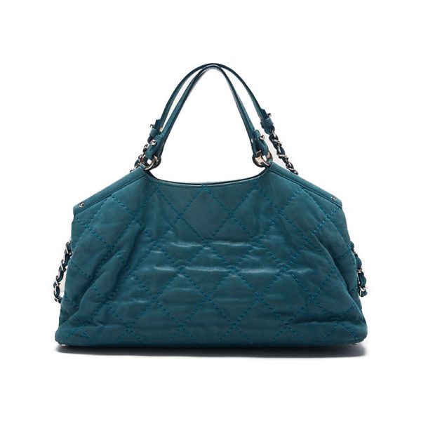 apyvxqlygblp6 4 Chanel Matelasse Wild Stitch Coco 2Way Sparkle Leather Emerald Green Silver