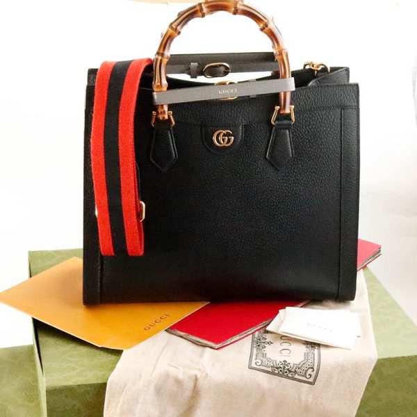 b120020713 Gucci Diana Bamboo 2way Bag Black