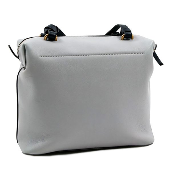 b2054 2 Celine Soft Cube 2Way Handbag Shoulder Bag Gray Navy