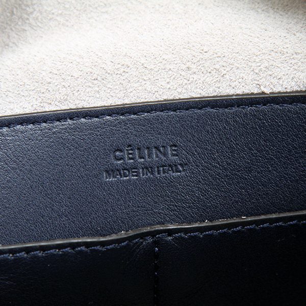 b2054 4 Celine Soft Cube 2Way Handbag Shoulder Bag Gray Navy