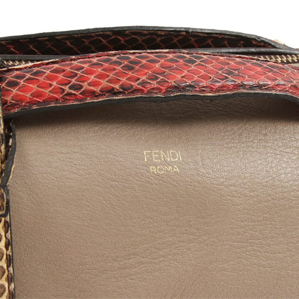 b2117 5 Fendi Vistheway Medium Python Shoulder Bag Greige