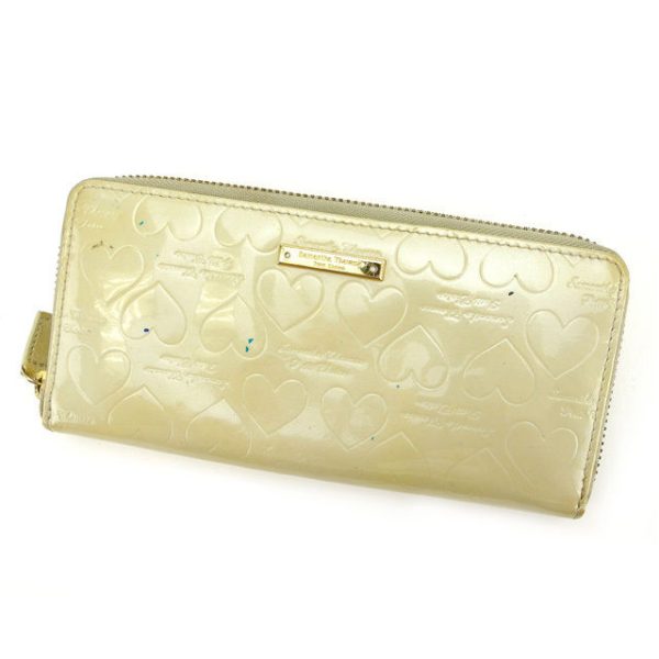 b777 Samantha Thavasa Round Zipper Long Wallet Beige