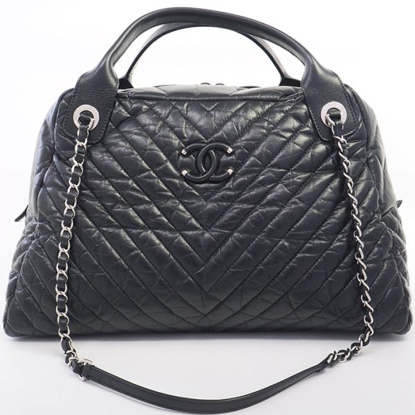 bag 19134 1 Chanel 2WAY Shoulder Bag V Stitch Bowling Coco Mark