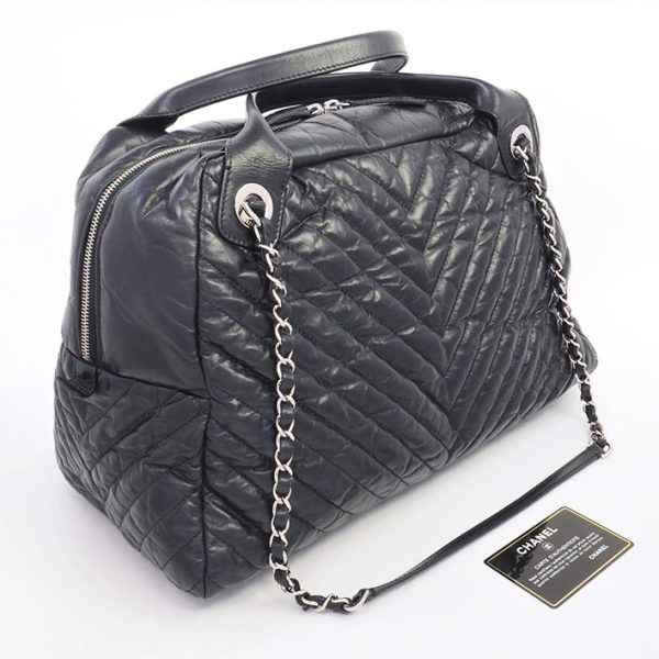 bag 19134 2 Chanel 2WAY Shoulder Bag V Stitch Bowling Coco Mark