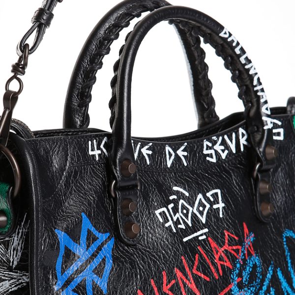 bal item 0070 5 Balenciaga Graffiti City Bag Small BlackMulticolor