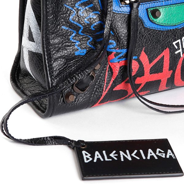 bal item 0070 6 Balenciaga Graffiti City Bag Small BlackMulticolor