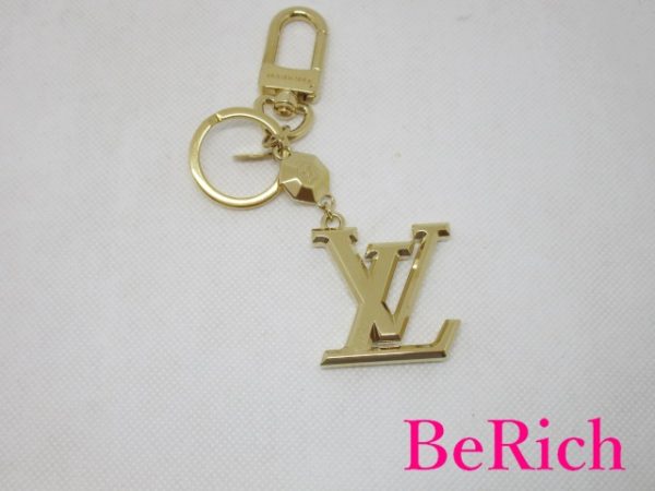 bc1862 Louis Vuitton LV Facet Keychain Gold