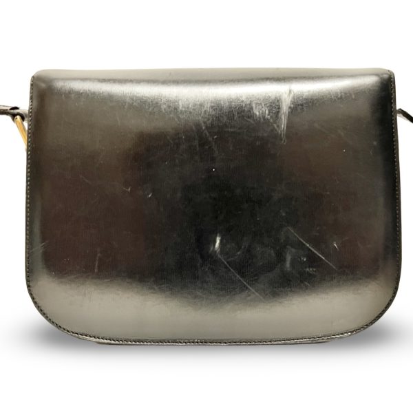 bh007 4 Celine Horsebit Leather Shoulder Bag Black