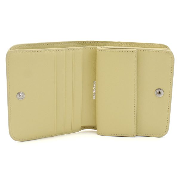 blc594216011 3 BALENCIAGA Bi Fold Wallet Leather Yellow