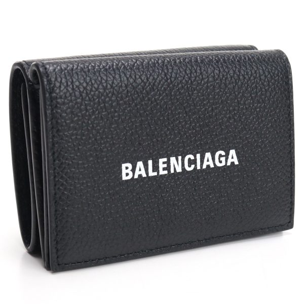 blc594312011 1 Balenciaga Trifold Wallet Leather Black