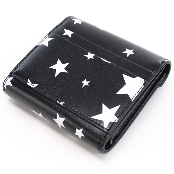 blc637450031 5 Balenciaga Star Print Trifold Wallet Leather Black