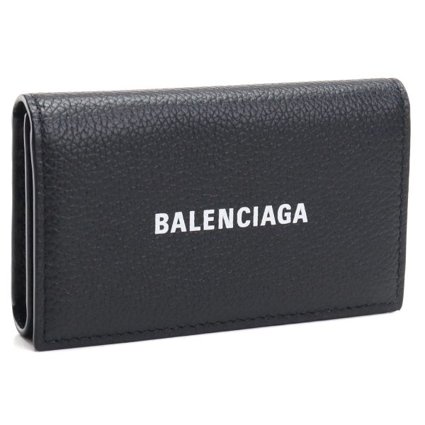 blc640537011 1 Balenciaga Key Case Leather Black