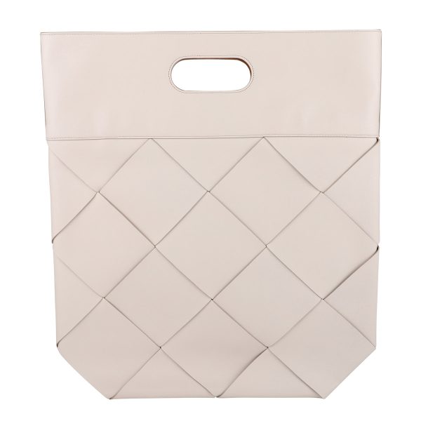 bo574155vmap19005 1 Bottega Veneta Intrecciato Leather Woven Slip Small Tote Bag White