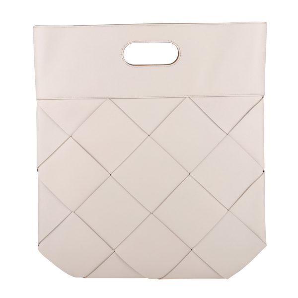 bo574155vmap19005 2 Bottega Veneta Intrecciato Leather Woven Slip Small Tote Bag White