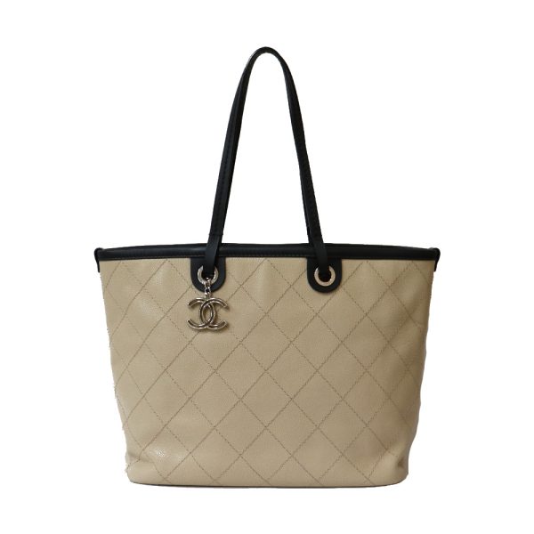 brb03800290 2 Chanel On the Road Wild Stitch Shoulder Bag Beige