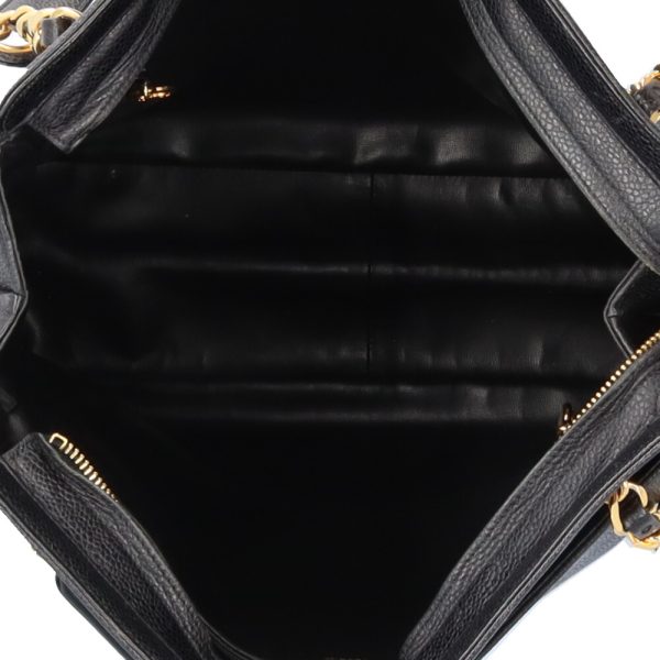 brb10000000005437 5 Chanel Triple CC Logo Chain Shoulder Bag Caviar Skin Black