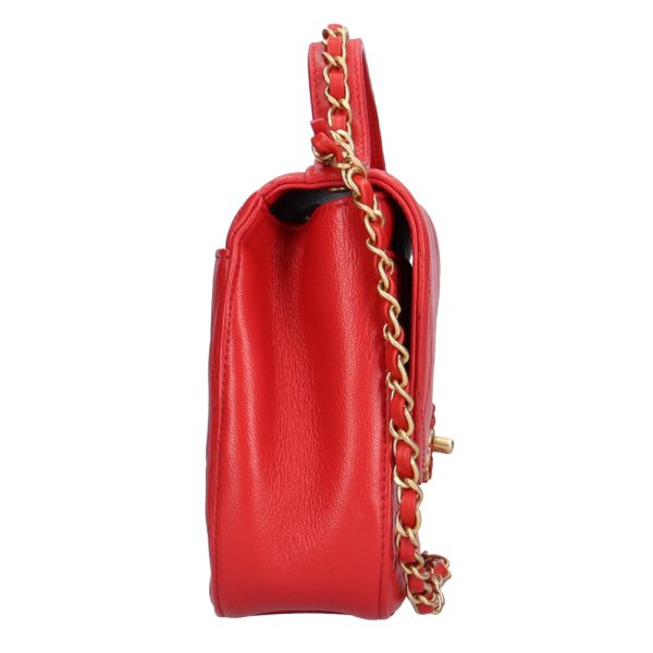 brb10010000009071 4 Chanel Top Handle Flap Bag Matelasse Shoulder Lambskin Red