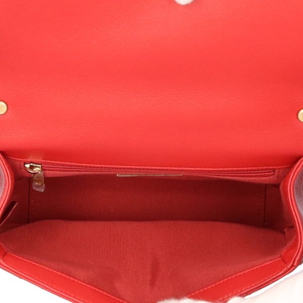 brb10010000009071 7 Chanel Top Handle Flap Bag Matelasse Shoulder Lambskin Red