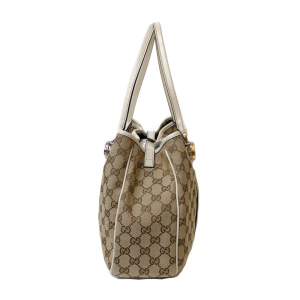 brb36009931 4 Gucci Cute GG Canvas Leather Shoulder Bag Beige