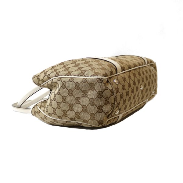 brb36009931 5 Gucci Cute GG Canvas Leather Shoulder Bag Beige