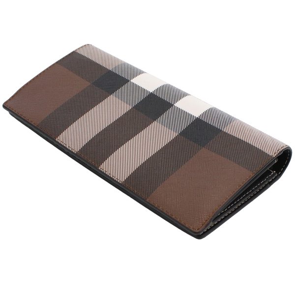 bur8052803011 4 BURBERRY Bifold Long Wallet Leather Brown