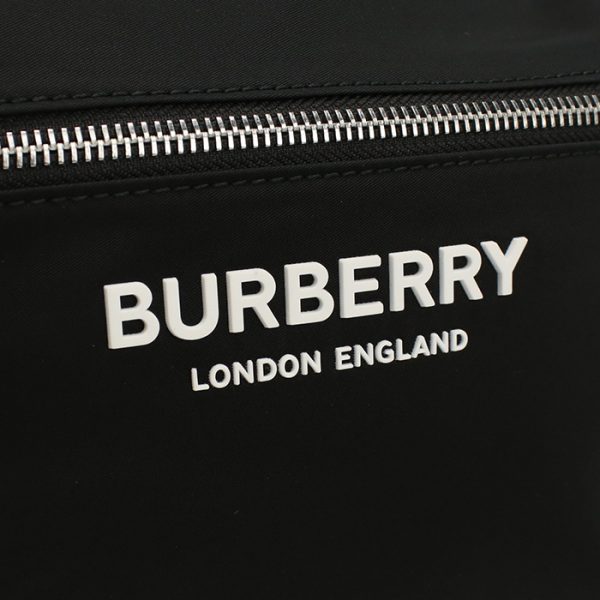 bur8063495011 2 BURBERRY Logo Backpack Leather Black