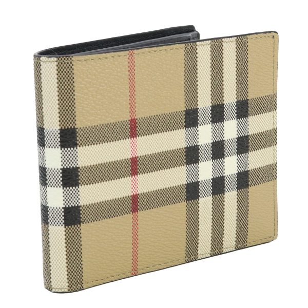 bur8069815011 1 BURBERRY Bi Fold Wallet Leather Beige