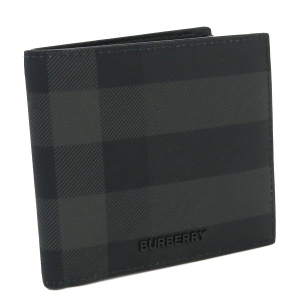 bur8070201011 1 BURBERRY Bi Fold Wallet Leather Black