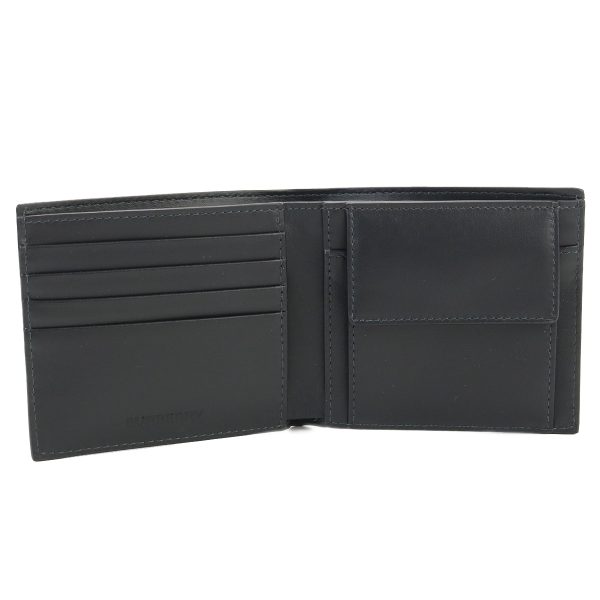 bur8070201011 3 BURBERRY Bi Fold Wallet Leather Black