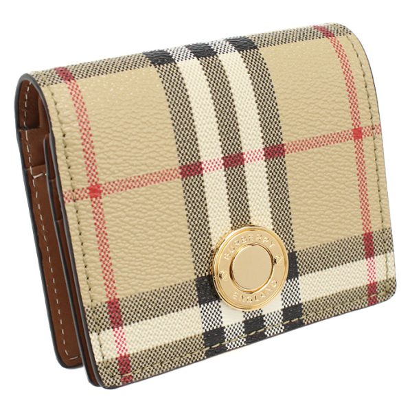 bur8070417011 1 BURBERRY Bi Fold Wallet Leather Beige