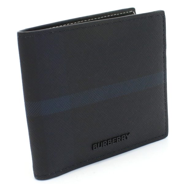 bur8074692011 1 Burberry Bi Fold Wallet Leather Navy