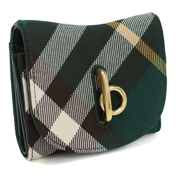 bur8081784011 1 BURBERRY Rocking Horse Trifold Wallet Leather Green