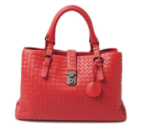 bv 16 075 1 Bottega Veneta Tote Roma Intrecciato Fire Brick