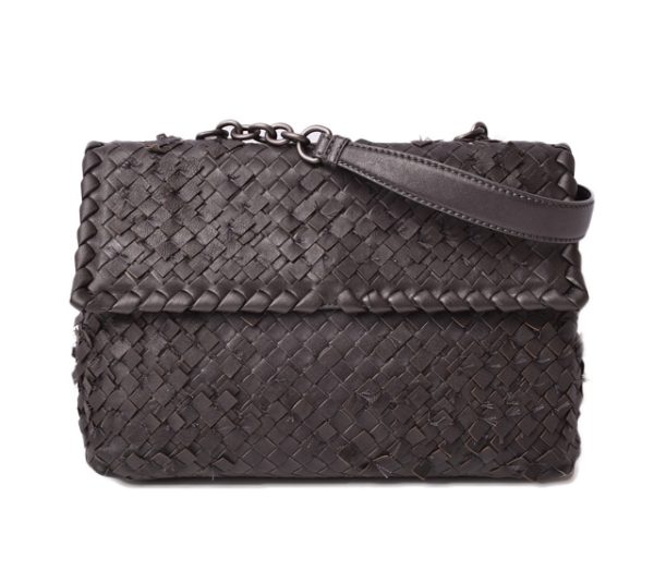 bv 19 004 1 Bottega Veneta Olympia Medium Chain Bag Dark Gray