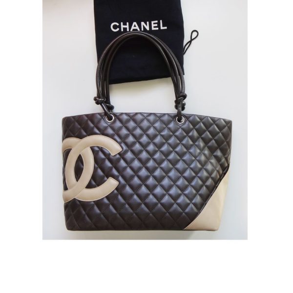 c1001626 002 Chanel Cambon GM Shoulder Bag Dark Brown