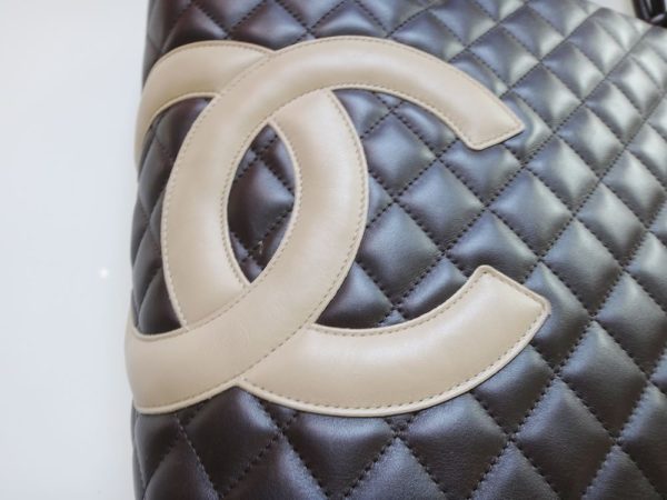 c1001626 005 Chanel Cambon GM Shoulder Bag Dark Brown