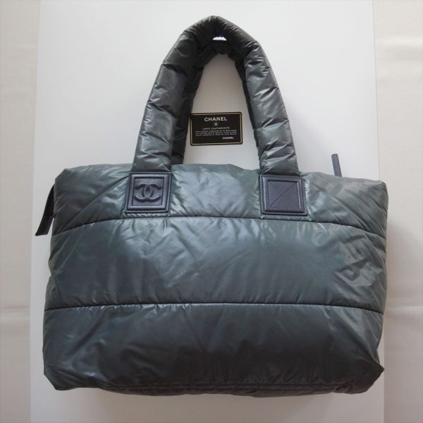 c1002134 2 Chanel Bag Nylon Quilt Gray