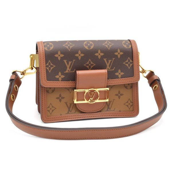 c240601100873 Louis Vuitton Dauphine Mini Shoulder Bag Canvas Brown