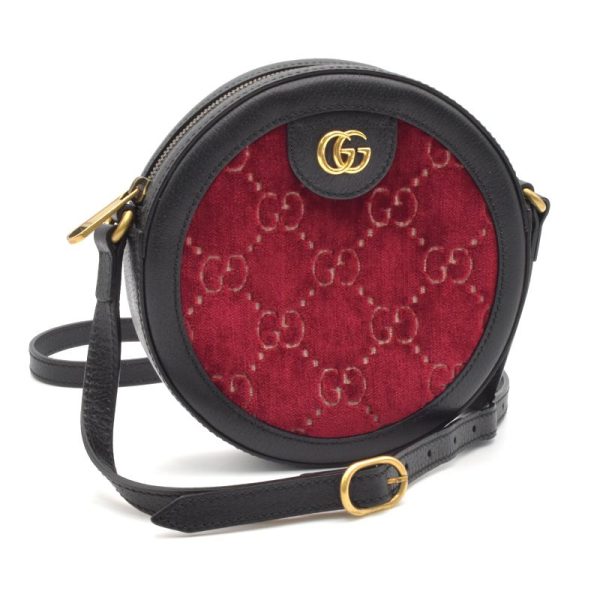 c240601105120 Gucci Shoulder Bag Velvet Leather Bordeaux Black