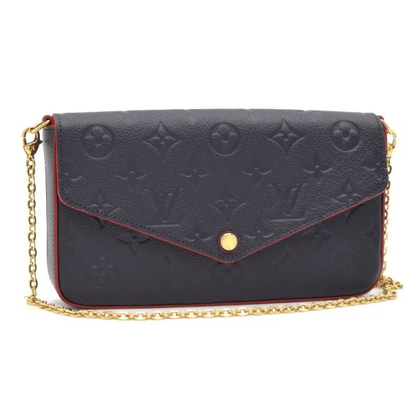 c240601110446 Louis Vuitton Pochette F√©licie Clutch Bag Leather Navy