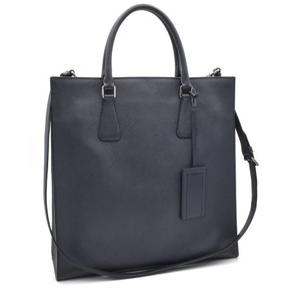 c241100037597 Prada Tote Bag Saffiano Leather Navy