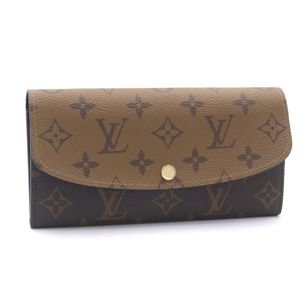 c241100049960 Louis Vuitton Emily Reverse Flap Long Wallet Brown