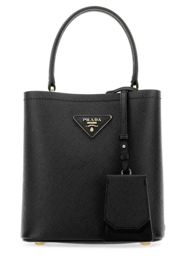 c7e905c5a5f1760 ia 1 PRADA Black Nero Tote Bag Leather Nero